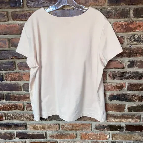 Blair Beige Tan Short Sleeve Crew Neck T-Shirt Women's Size XL - Picture 4 of 4